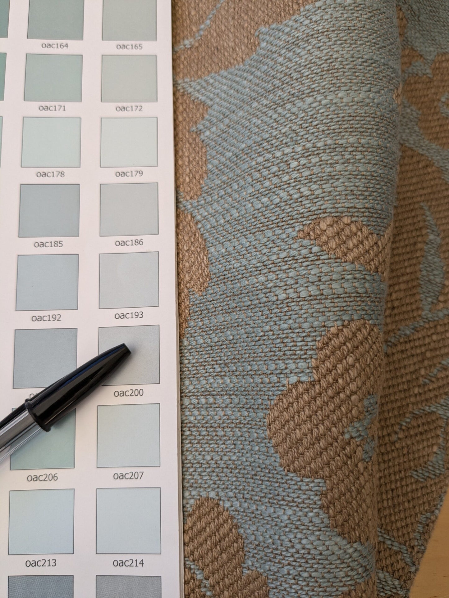 102 EV47 Square Scalamandre Olw World Weavers Felice Viscose Damask Aqua Brown Medallion