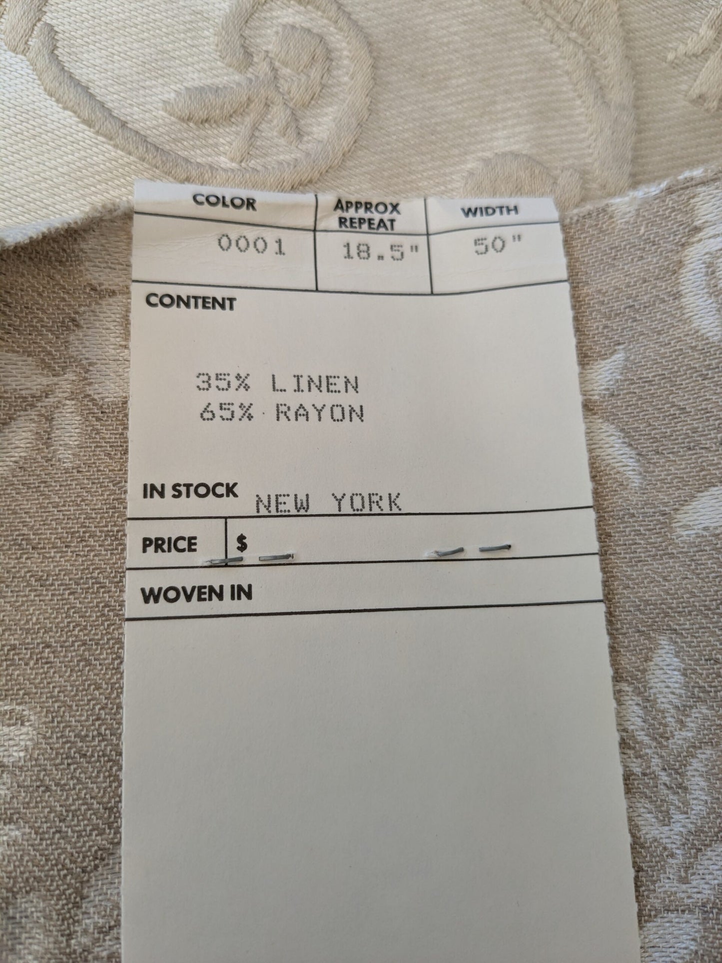 106 EV47 Square Scalamandre Old World Weavers Brocatello Voisin Beige Floral Novelty Neoclassical Renaissance Linen Rayon