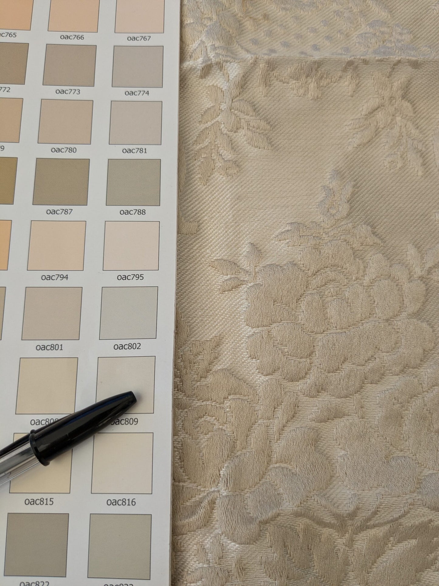 106 EV47 Square Scalamandre Old World Weavers Brocatello Voisin Beige Floral Novelty Neoclassical Renaissance Linen Rayon