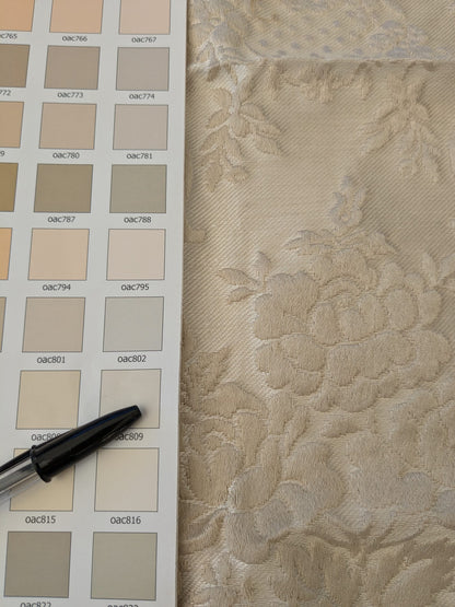 106 EV47 Square Scalamandre Old World Weavers Brocatello Voisin Beige Floral Novelty Neoclassical Renaissance Linen Rayon