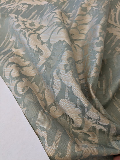 110 EV47 Square Scalamandre Colony Fabrics Villa Ada Light Blue Damask Floral Foliage Jacquard Cotton Viscose