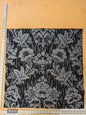 111 EV47 Square Scalamandre Colony Fabrics Villa Ada Black Damask Floral Foliage Jacquard Cotton Viscose