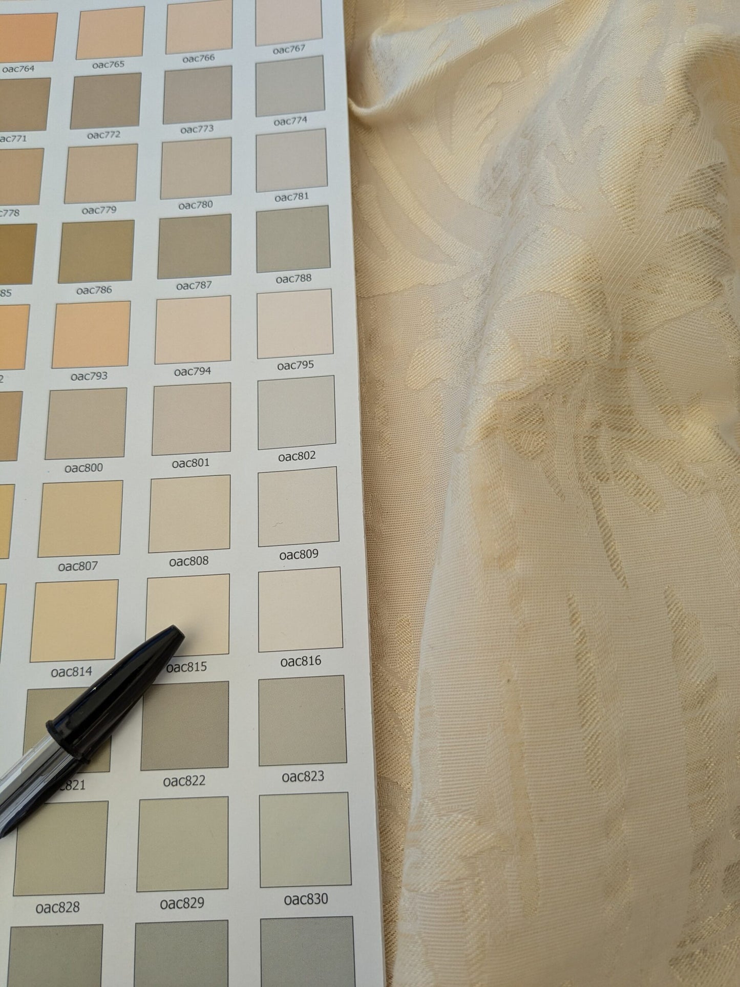 115 EV47 Square Scalamandre Colony Fabrics Villa Ada Cream Damask Floral Foliage Jacquard Cotton Viscose