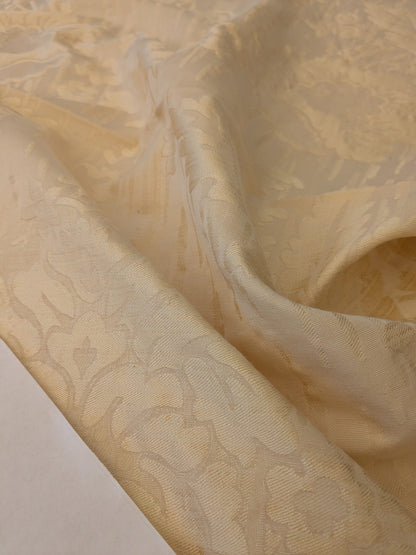 115 EV47 Square Scalamandre Colony Fabrics Villa Ada Cream Damask Floral Foliage Jacquard Cotton Viscose