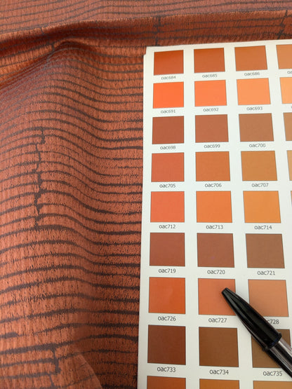 116 EV47 Square Scalamandre Aldeco Kali Terracotta Small Texture jacquard Orange Abstract Stripe