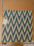 118 EV47 Square Scalamandre Adras Ikat Weave Peacock Cotton Blue Green White MSRP USD 150/y