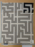 122 EV47 Square Scalamandre Grey Watkins Long Garden Grey Cream White Black Geometric MSRP USD156/y 35"x27"