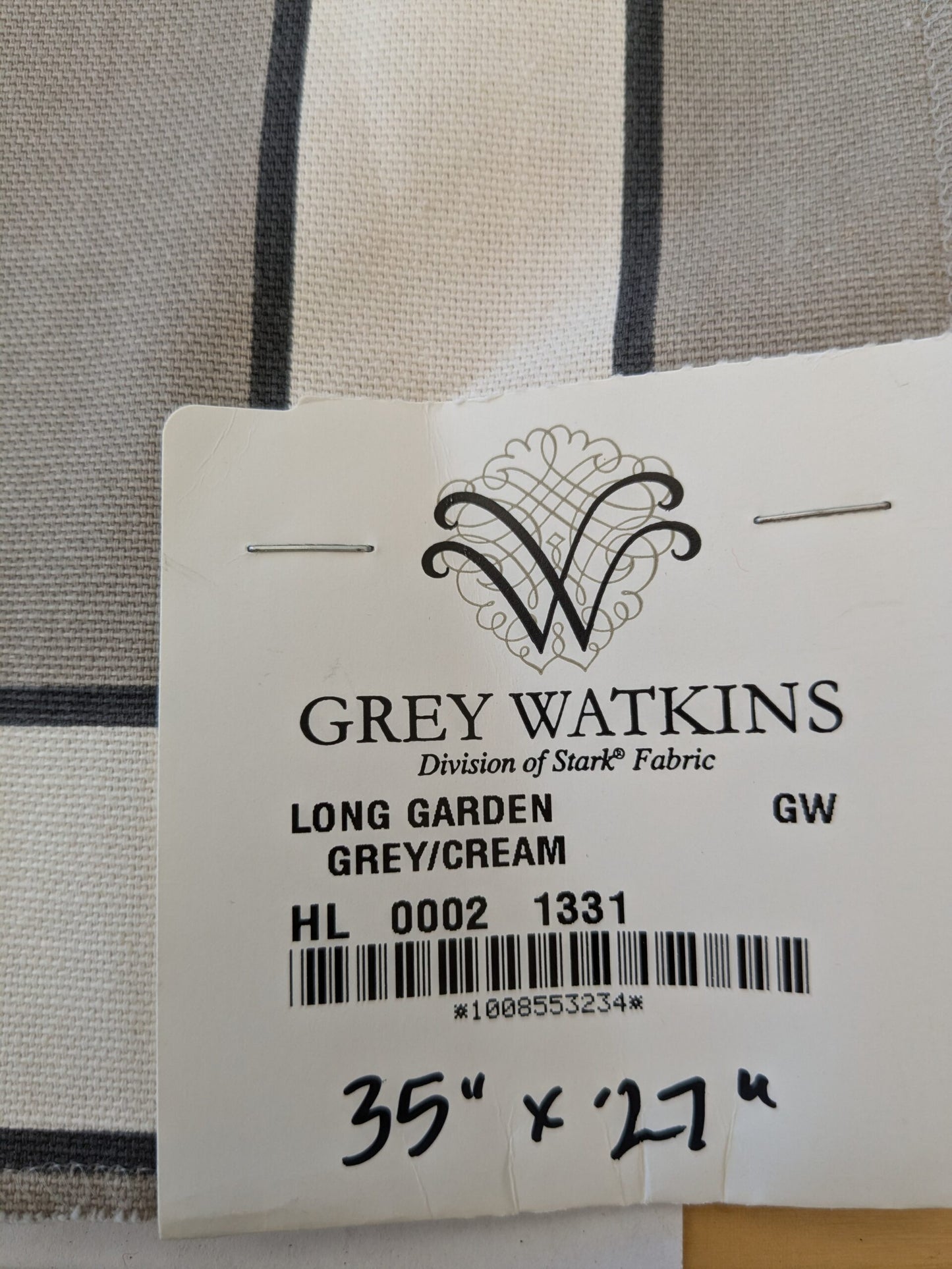 122 EV47 Square Scalamandre Grey Watkins Long Garden Grey Cream White Black Geometric MSRP USD156/y 35"x27"