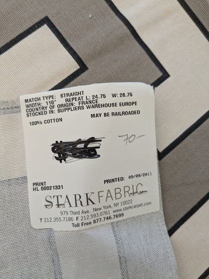 122 EV47 Square Scalamandre Grey Watkins Long Garden Grey Cream White Black Geometric MSRP USD156/y 35"x27"