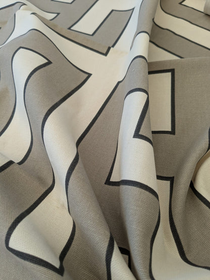 122 EV47 Square Scalamandre Grey Watkins Long Garden Grey Cream White Black Geometric MSRP USD156/y 35"x27"