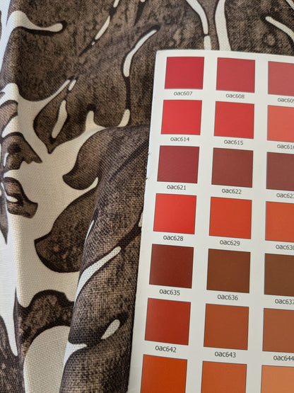 126 EV47 Square Scalamandre Luciana Damask Print Linen Espresso Brown White MSRP USD 346/yard