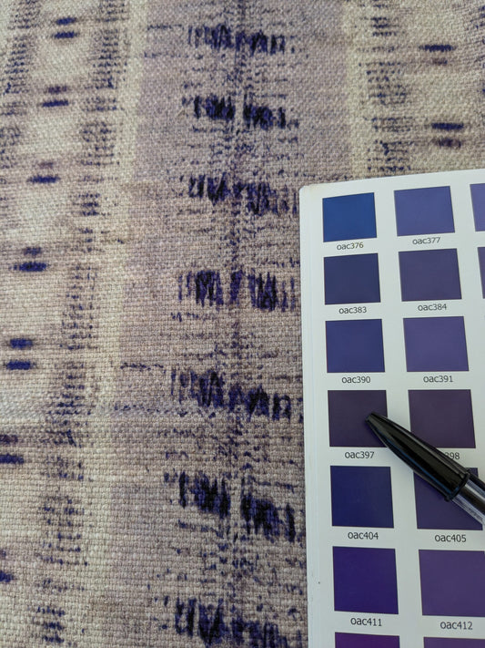 127 EV47 Square Scalamandre Nebula-Gx Lavender Aura Woven Abstract Stripe Ikat MSRP USD364/y 27" x 27"