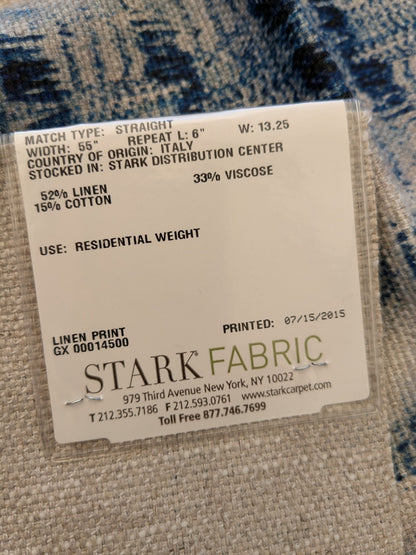 128 EV47 Square Scalamandre Nebula-Gx Indigo Blue White Woven Abstract Stripe Ikat MSRP USD364/y 26" x 26"