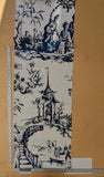 132 EV47 Square Scalamandre Summer Palace Porcelain Blue White Chinoiserie Scenic Toile MSRP USD 262/y 86"x 17"