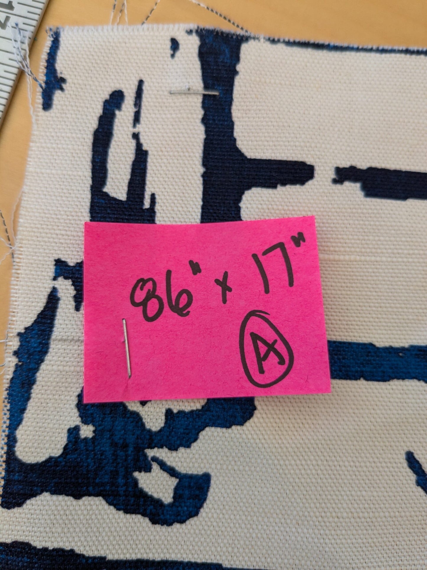 132 EV47 Square Scalamandre Summer Palace Porcelain Blue White Chinoiserie Scenic Toile MSRP USD 262/y 86"x 17"