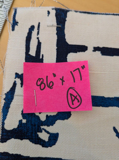 132 EV47 Square Scalamandre Summer Palace Porcelain Blue White Chinoiserie Scenic Toile MSRP USD 262/y 86"x 17"