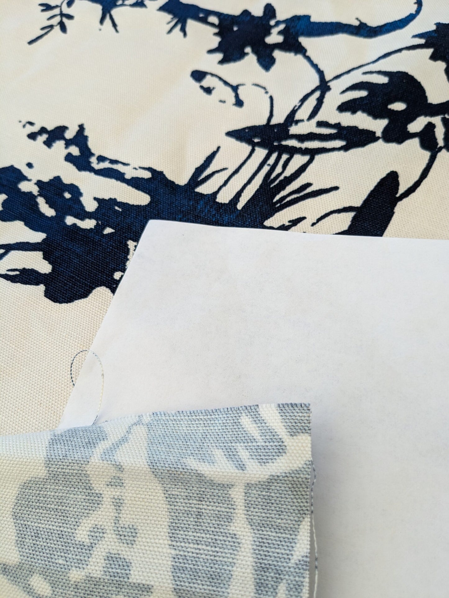 132 EV47 Square Scalamandre Summer Palace Porcelain Blue White Chinoiserie Scenic Toile MSRP USD 262/y 86"x 17"