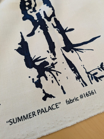 133 EV47 Square Scalamandre Summer Palace Porcelain Blue White Chinoiserie Scenic Toile MSRP USD 262/y 88"x 23"