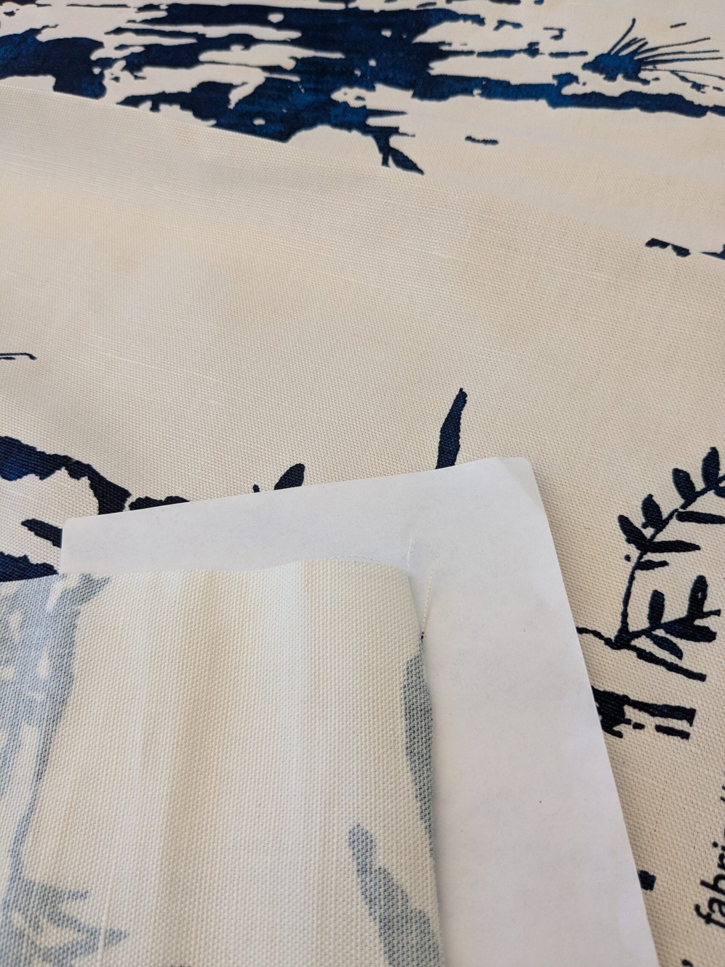 133 EV47 Square Scalamandre Summer Palace Porcelain Blue White Chinoiserie Scenic Toile MSRP USD 262/y 88"x 23"