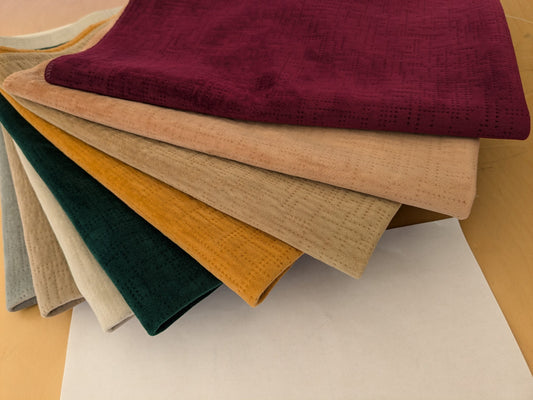 1 EV48 Square Scalamandre Aldeco Braille Velvet Solid Polyester Geometric Small Scale - 8 Pieces of Different Colorways