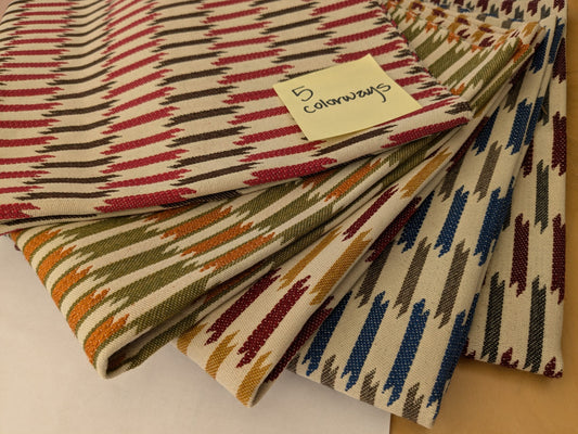 2 EV48 Square Scalamandre Shane Bordeauz Jacquard Cotton Geometric Reversible - 5 Pieces of Different Colorways