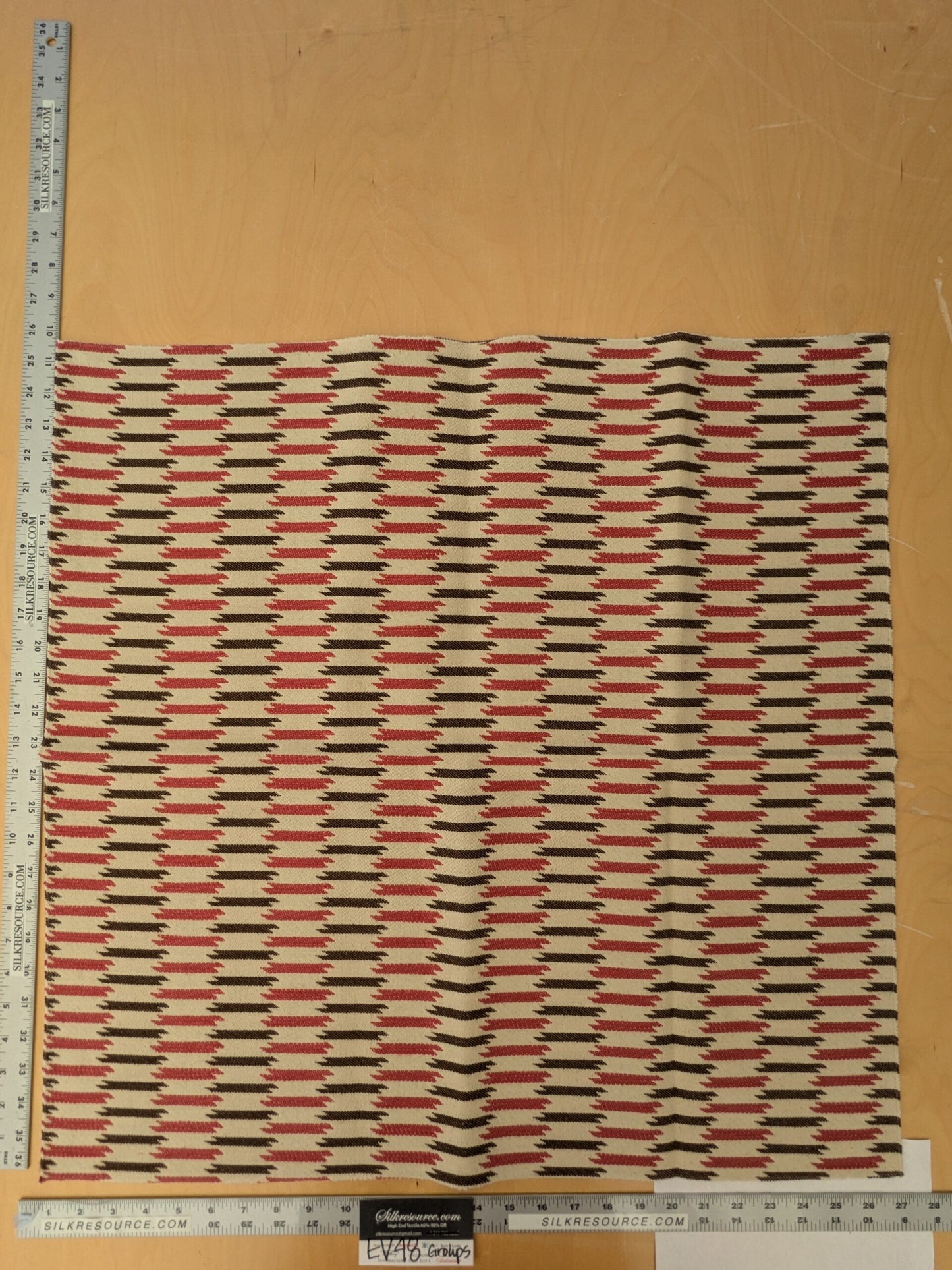 2 EV48 Square Scalamandre Shane Bordeauz Jacquard Cotton Geometric Reversible - 5 Pieces of Different Colorways