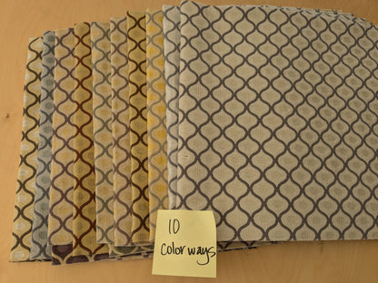 6 EV48 Square Scalamandre Diamond Ogee Pattern  - 10 Pieces of Different Colorways 26"x27"