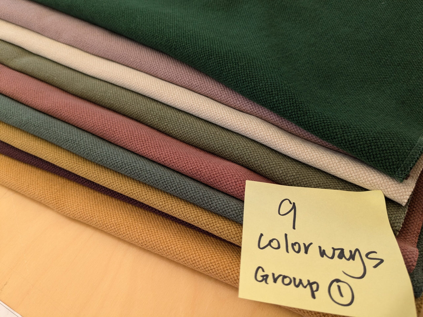 9 EV48 Square Scalamandre Alhambra Aspen Brushed Solid Cotton Linen  -  9 Pieces of Different Colorways 18"x27"