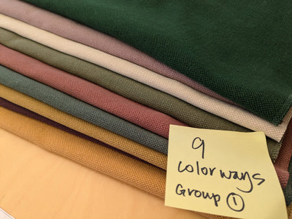 9 EV48 Square Scalamandre Alhambra Aspen Brushed Solid Cotton Linen  -  9 Pieces of Different Colorways 18"x27"