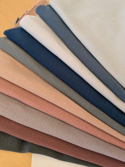 10 EV48 Square Scalamandre Alhambra Aspen Brushed Wide Solid Cotton Linen  -  10 Pieces of Different Colorways 17"x27"