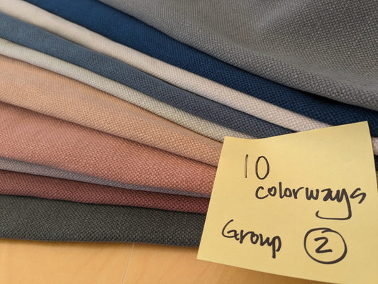 10 EV48 Square Scalamandre Alhambra Aspen Brushed Wide Solid Cotton Linen  -  10 Pieces of Different Colorways 17"x27"