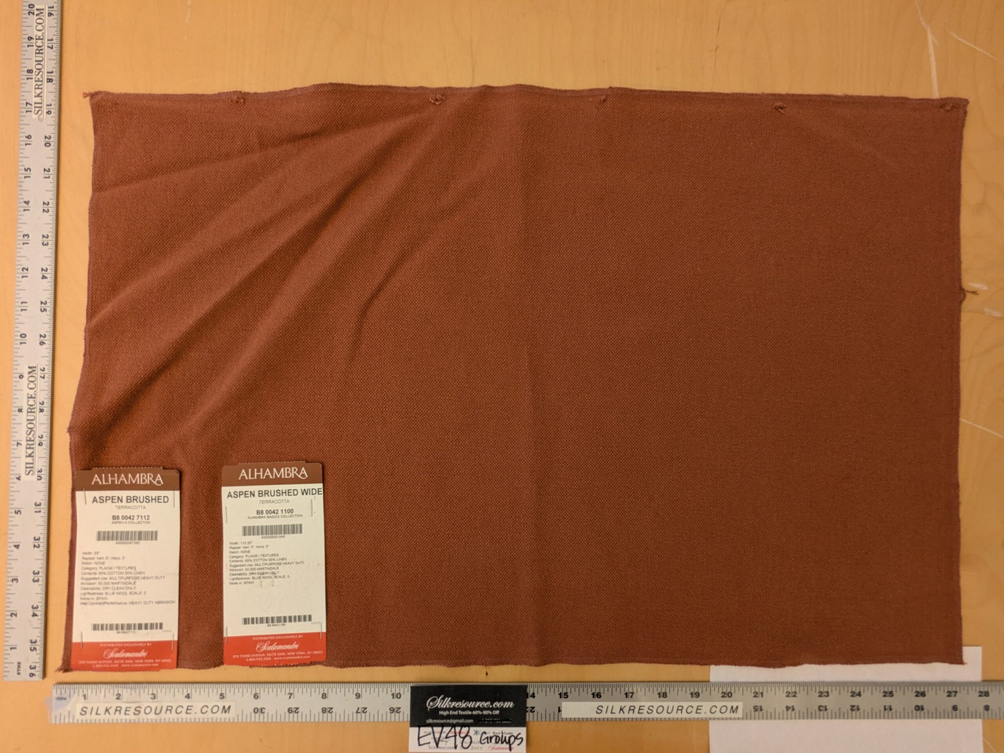 11 EV48 Square Scalamandre Alhambra Aspen Brushed Wide Solid Cotton Linen  -  10 Pieces of Different Colorways 17"x27"