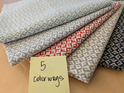 13 EV48 Square Scalamandre Khiva Weave Small Scale Geometric Cotton MSRP USD180/yd -  5 Pieces of Different Colorways 27"x27"