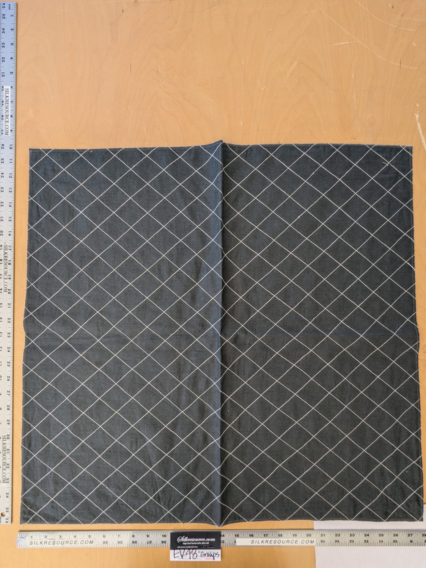 14 EV48 Square Scalamandre Plaid Check Square Pattern -  4 Pieces of Different Colorways 26"x28"