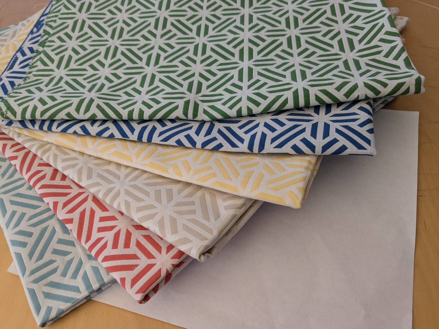 15 EV48 Square Scalamandre Tile Weave Reversible Geometric Small Scale Cotton Viscose -  5 Pieces of Different Colorways 26"x26"