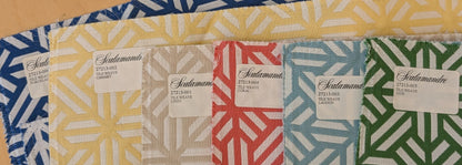 15 EV48 Square Scalamandre Tile Weave Reversible Geometric Small Scale Cotton Viscose -  5 Pieces of Different Colorways 26"x26"