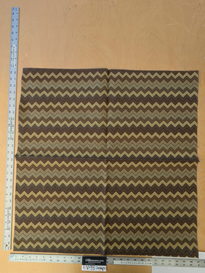 18 EV48 Square Scalamandre Colony Fabrics Polluce Jacquard Chevron Herringbone Small Scale -  9 Pieces of Different Colorways 27"x27"