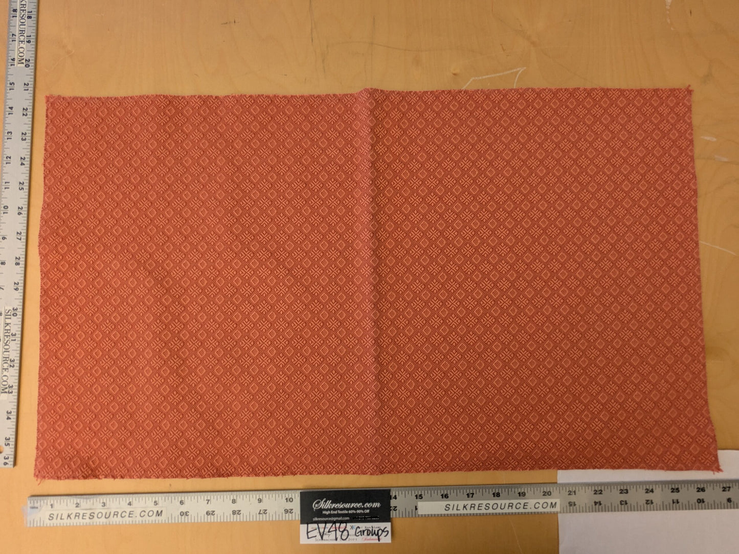 19 EV48 Square Scalamandre Small Scale Texture Jacquard  -  4 Pieces of Different Colorways 15"x26"