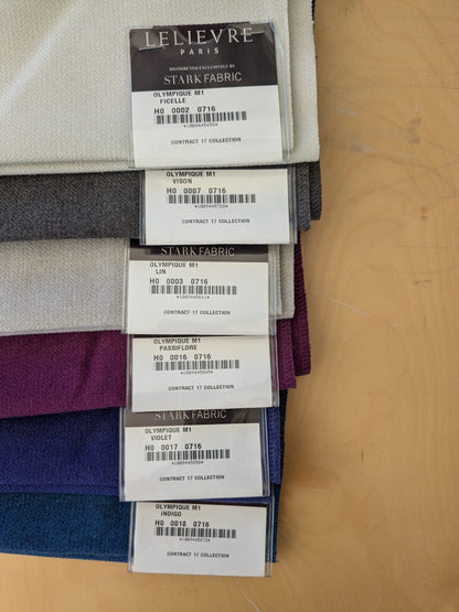 21 EV48 Square Scalamandre Lelievre Paris Oympique M1 Trevira Texture Solid Polyester-  11 Pieces of Different Colorways 25"x26"