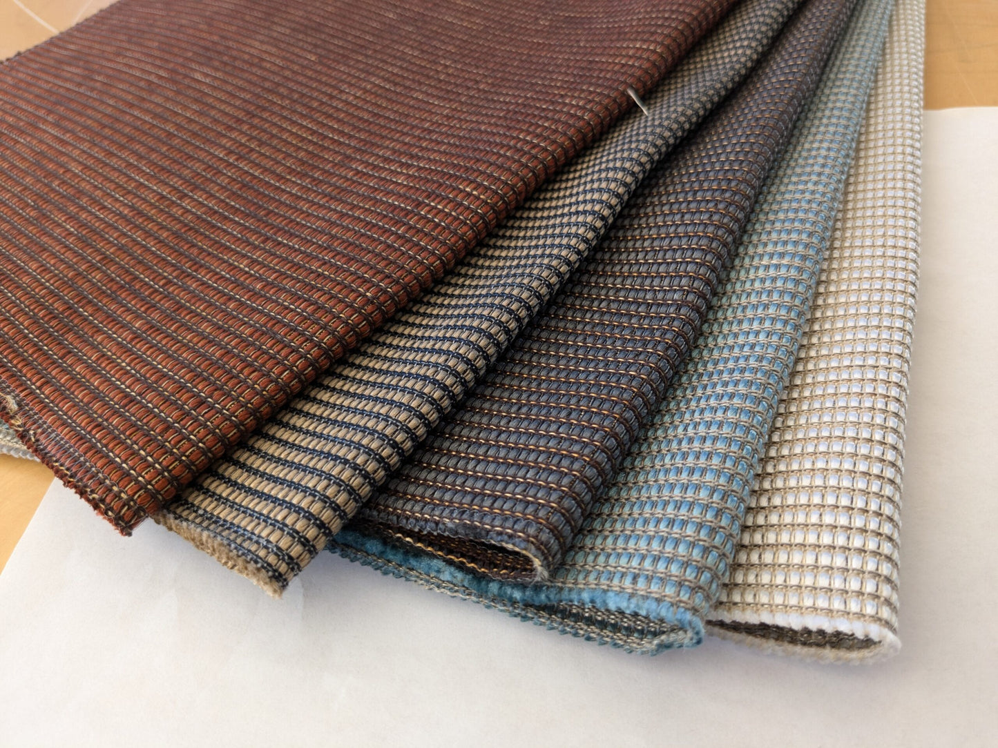 22 EV48 Square Scalamandre Small Scale Texture Pattern-  5 Pieces of Different Colorways 13"x19"