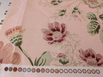 High End Hollyhock Chintz Print Pale Pink Multi Classic English Garden Print MSRP USD 300+/Y