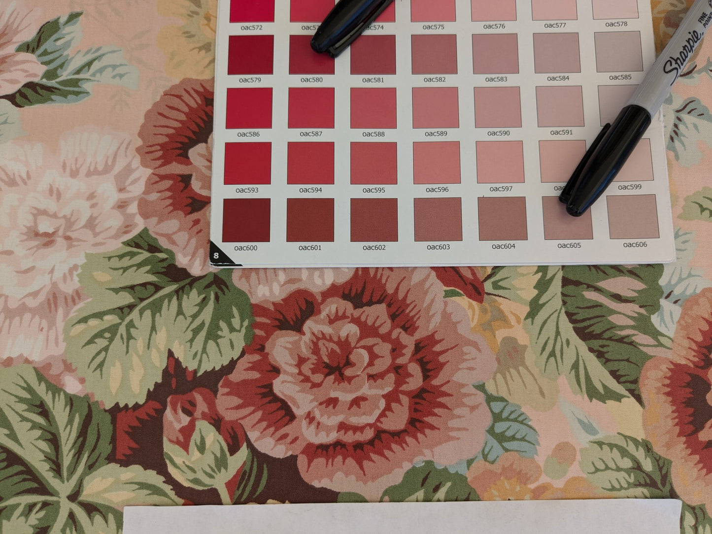 High End Hollyhock Chintz Print Pale Pink Multi Classic English Garden Print MSRP USD 300+/Y