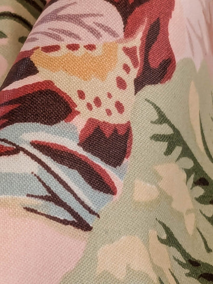 High End Hollyhock Chintz Print Pale Pink Multi Classic English Garden Print MSRP USD 300+/Y