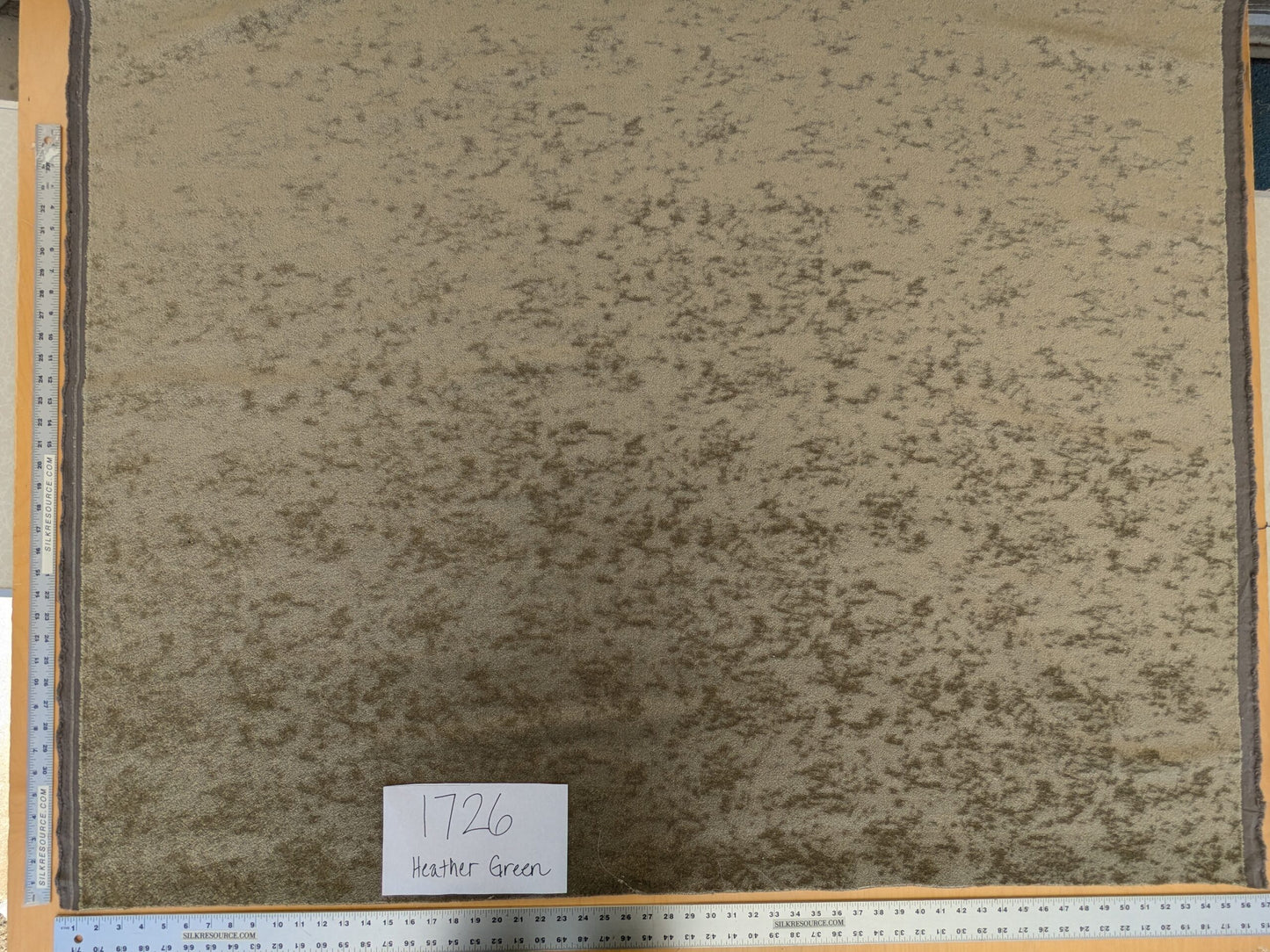 Mohair &amp; Silk Velvet Seaweed Texture In Heather Green Heavy Duty