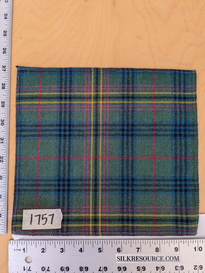 Scottish Sky Tartan Plaid 100% Wool Reversible Green Pink Red Orange Blue MSRP USD 289