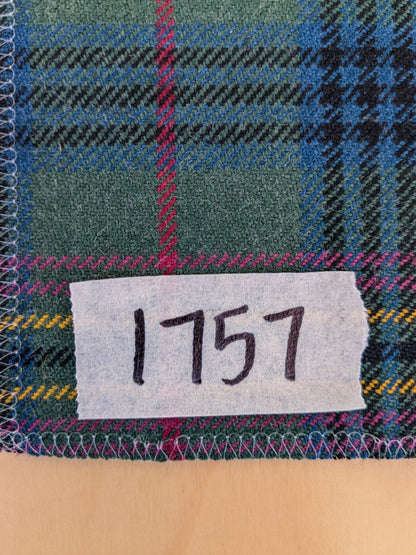 Scottish Sky Tartan Plaid 100% Wool Reversible Green Pink Red Orange Blue MSRP USD 289