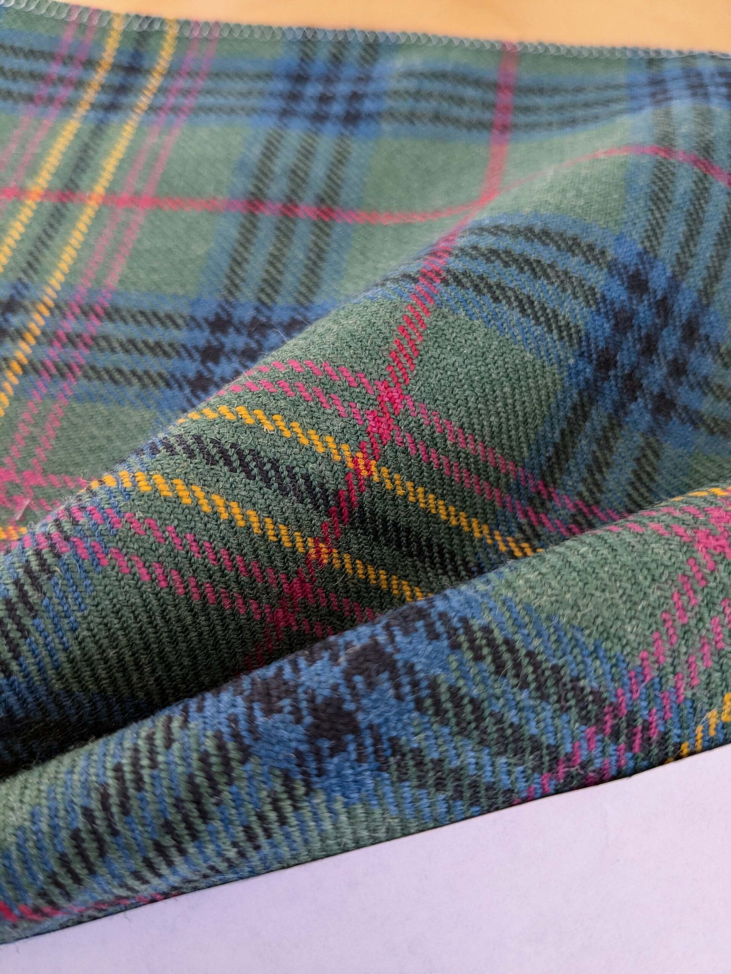 Scottish Sky Tartan Plaid 100% Wool Reversible Green Pink Red Orange Blue MSRP USD 289