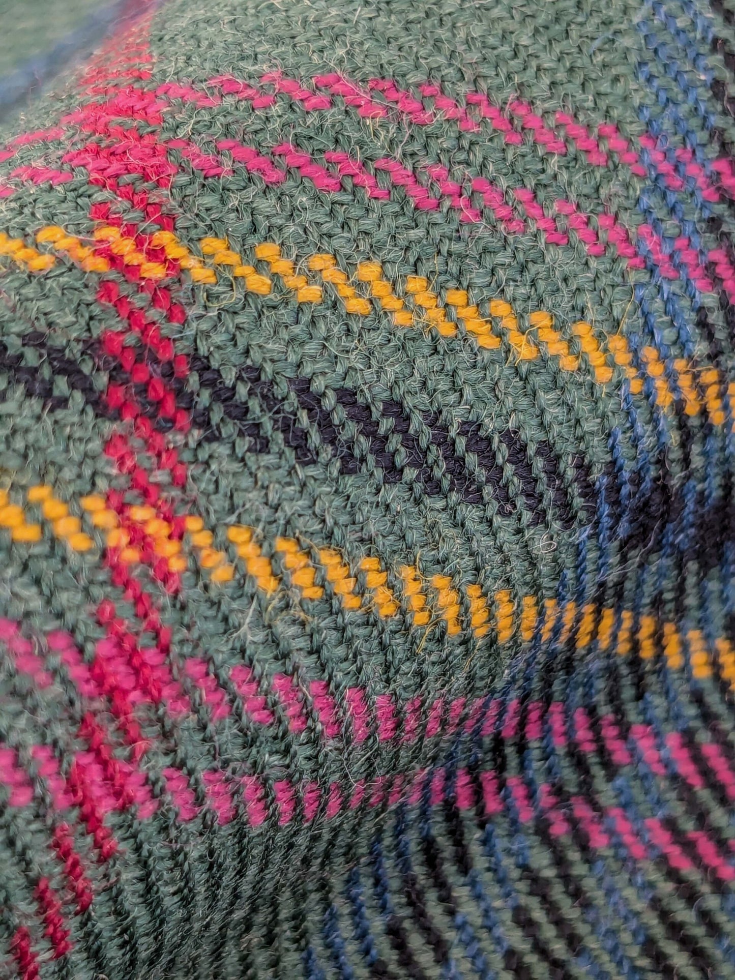 Scottish Sky Tartan Plaid 100% Wool Reversible Green Pink Red Orange Blue MSRP USD 289