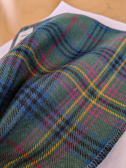 Scottish Sky Tartan Plaid 100% Wool Reversible Green Pink Red Orange Blue MSRP USD 289