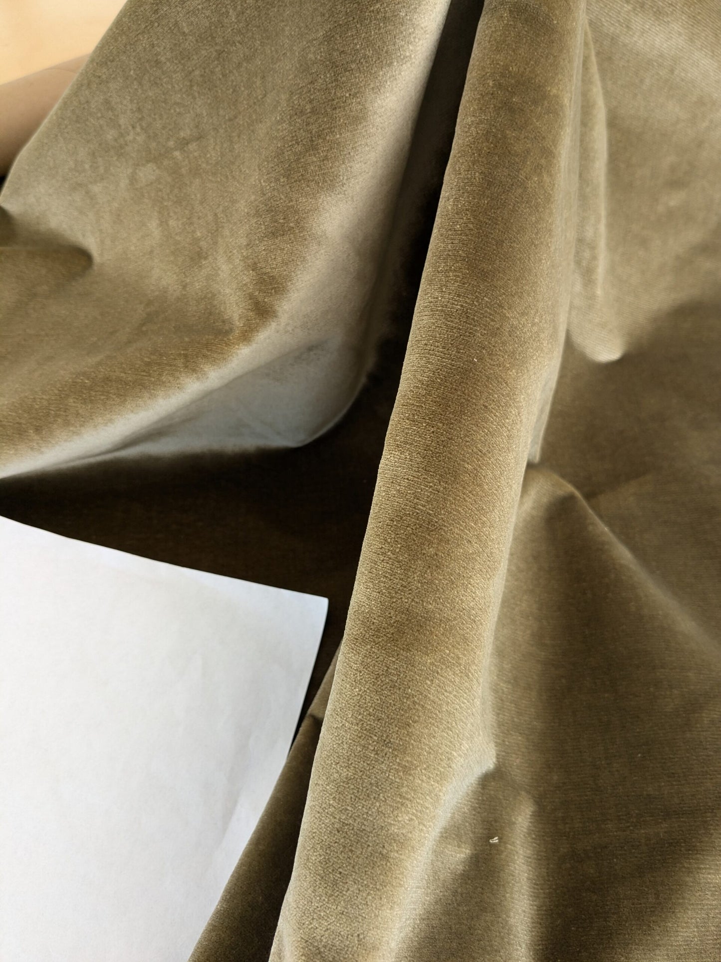 Queen's Silk Velvet Muted Sage Green Radiance Highest Quality Heavy 39,000+ martindale MSRP USD 728/Yard